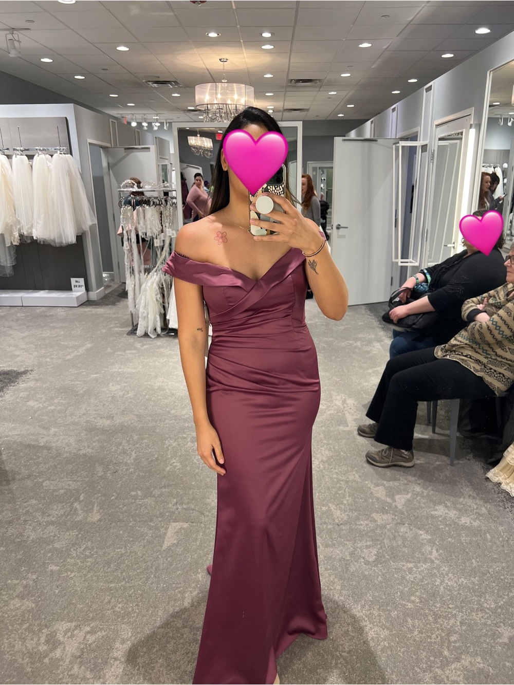 Worn Once Satin Sleeveless V-Neck Maxi Dress in Plum